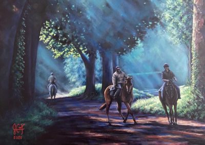 Peinture - Cheval - Promenade - Jeannine Flower