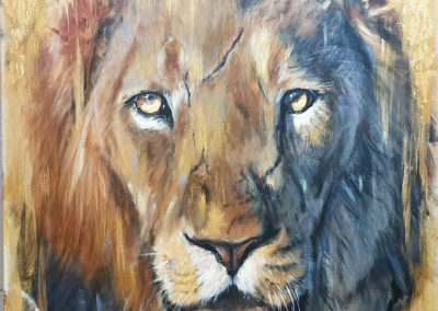 Peinture-lion-assoifé-Cedat-Artiste-Animalier