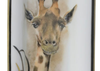 Peinture sur Porcelaine - Cendrier Girafe - Aude de Boisjan