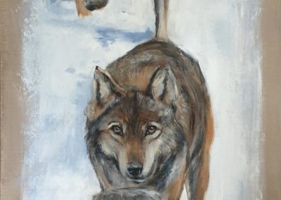 Peinture - Meute de loups - Marie-Joelle Cedat