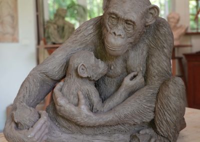 Sculpture - Bonobos 2 - Laurence Magnier