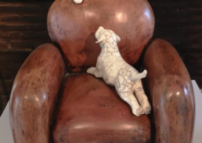 Sculpture - Fauteuil et chiens - Anne de Sauveboeuf