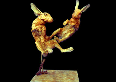 Sculpture - Lievres - Hormones 1 - Gilles Charriere - Artiste Animalier